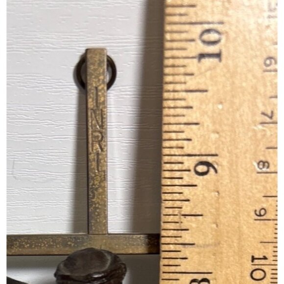 Vintage Brass Wall Crucifix Made In West Germany With INRI Inscription - Picture 7 of 8